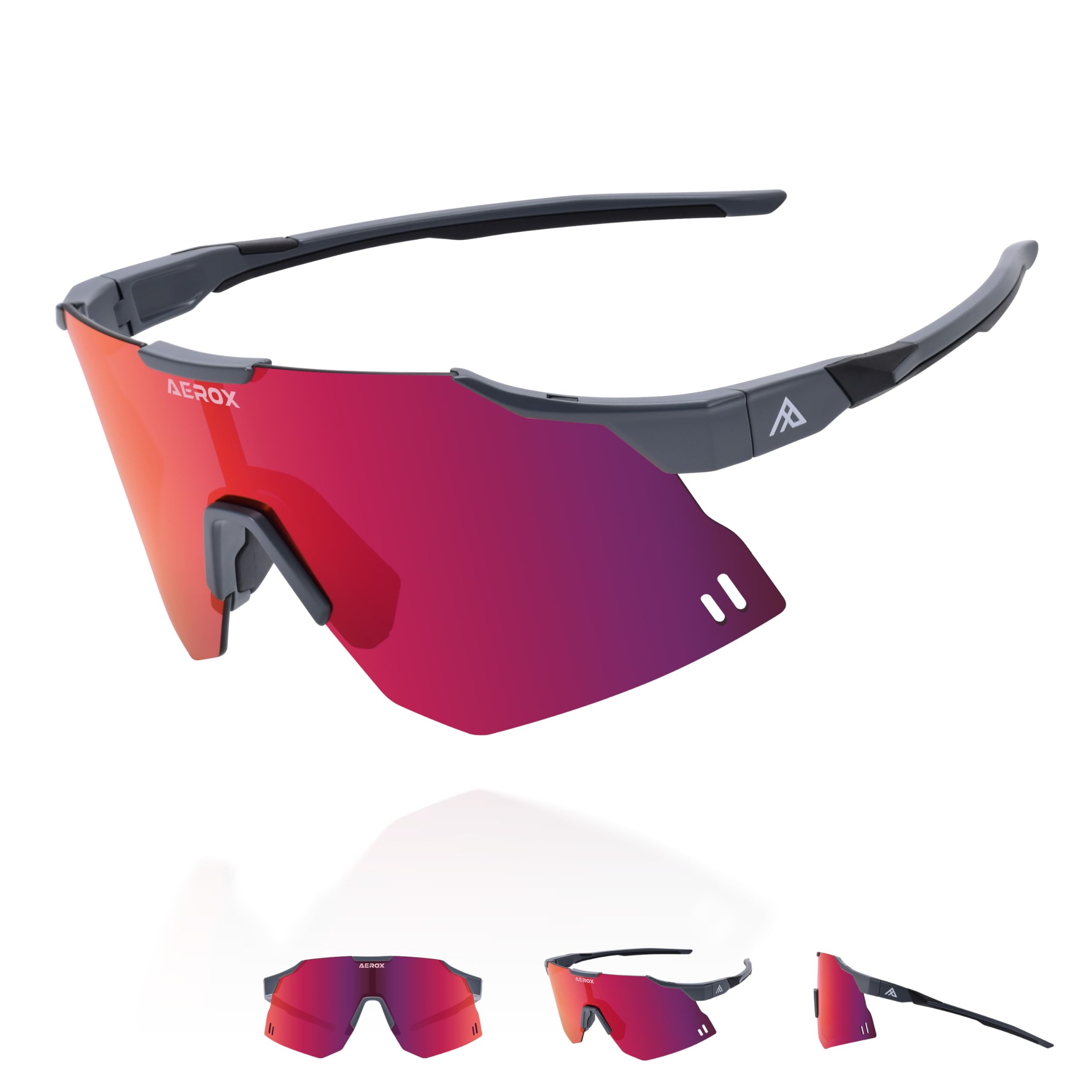 AEROX Running Sunglasses and Sports Glasses for Men and Women - Shades for Cycling and Baseball