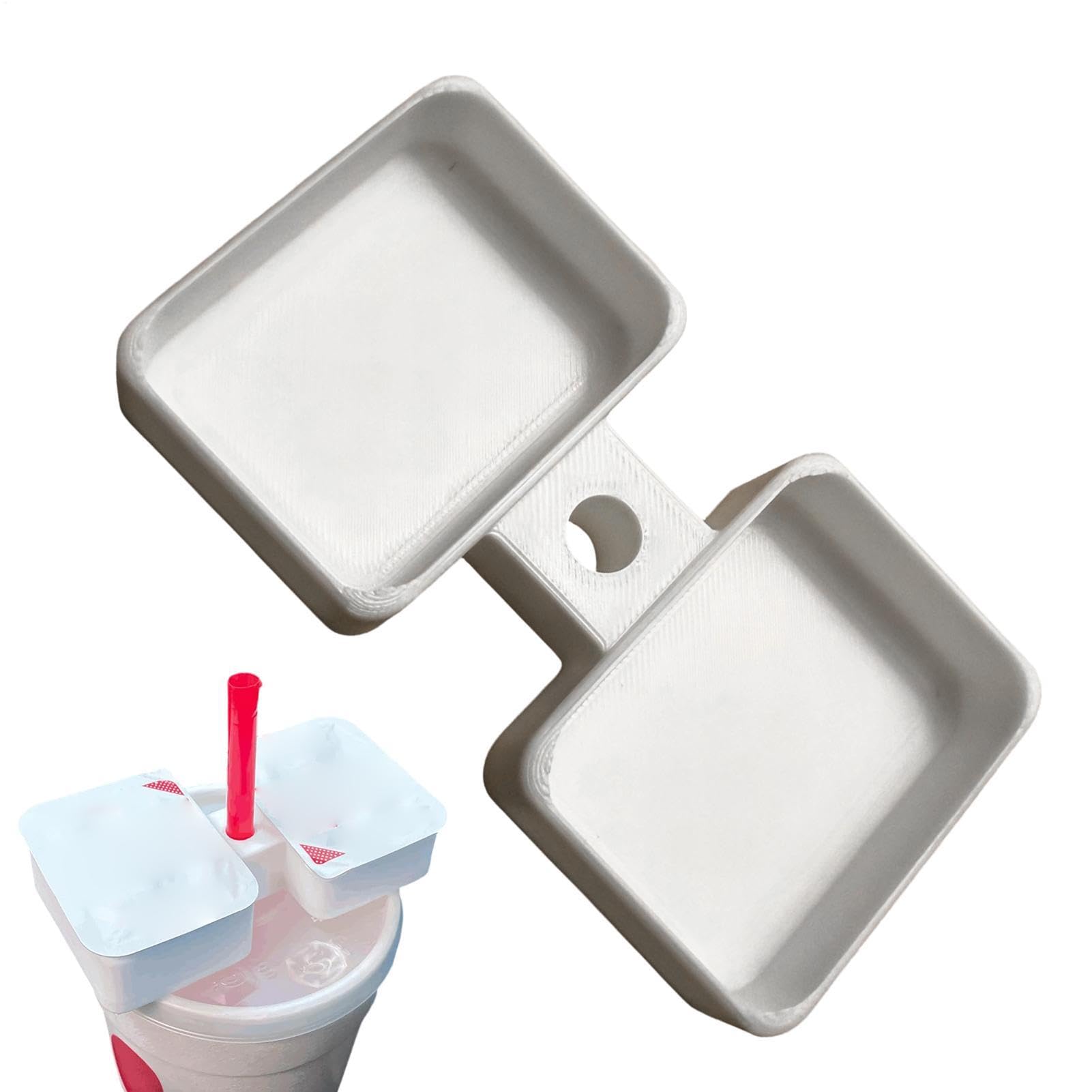 Kompaktowy uchwyt na sos, adapter fast food, 2,5 x 2 cale pojemnik z bezpiecznym dopasowaniem, stabilny do dipping tacka, nowoczesny styl wkładka do kubków o gładkiej konstrukcji, akcesoria do