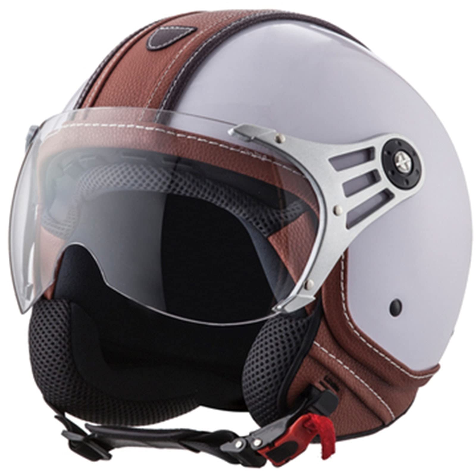 Casco Abierto Medio de Motocicleta Adulto Retro Jet Casco ECE Certificado para Mujer Hombre Casco de Moto Cara Abierta Vintage Moto Ciclomotor Scooter