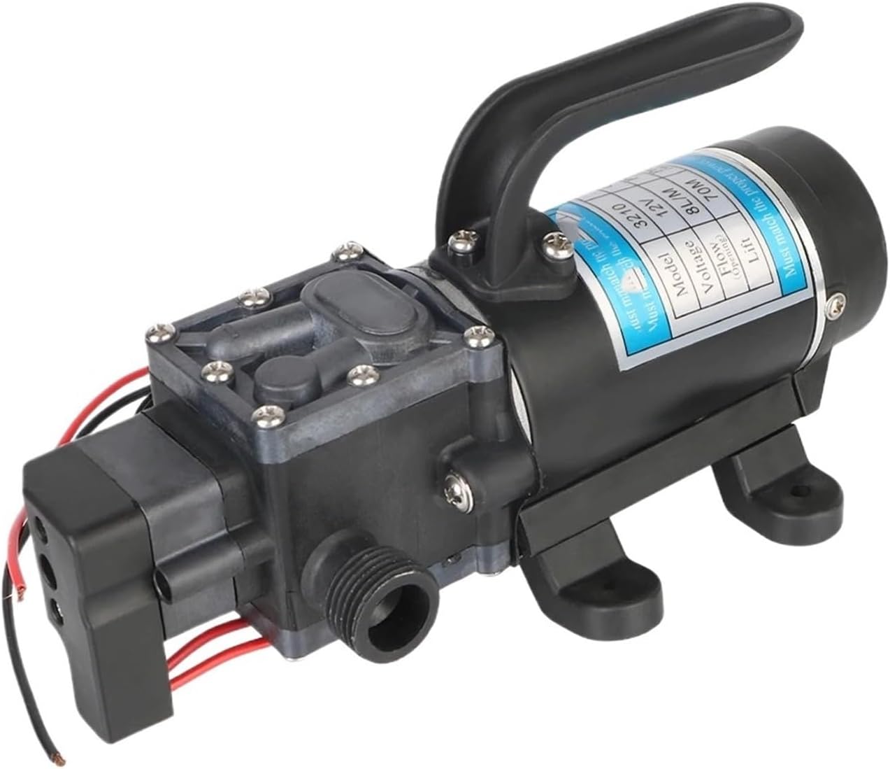 Electric Submersible Water Pump Portable Pump Diaphragm Self Priming Pump Agricultural Electric Water Pump Micro High Pressure Water Spray Car Wash 8L/min DC 12V 100W