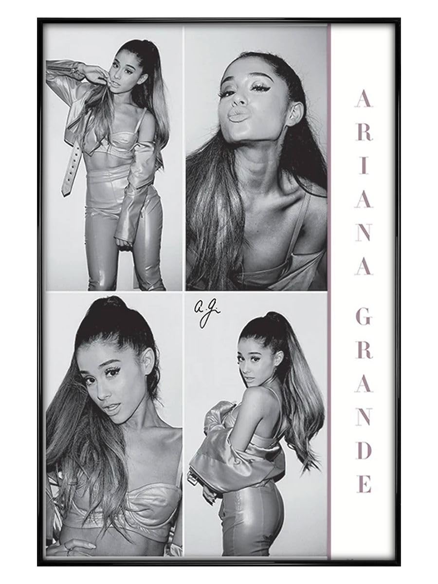 Grindstore Black Ariana Grande And White Maxi Poster - Gloss Framed