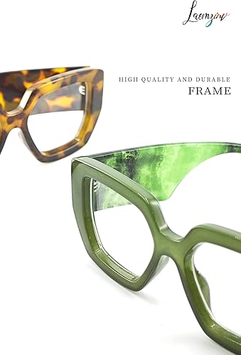 Miniatura 4 de LA022 - Lentes de luz azul cuadrados de gran tamaño para mujer, marco grueso grande, gafas de lectura grandes para computadora y juegos