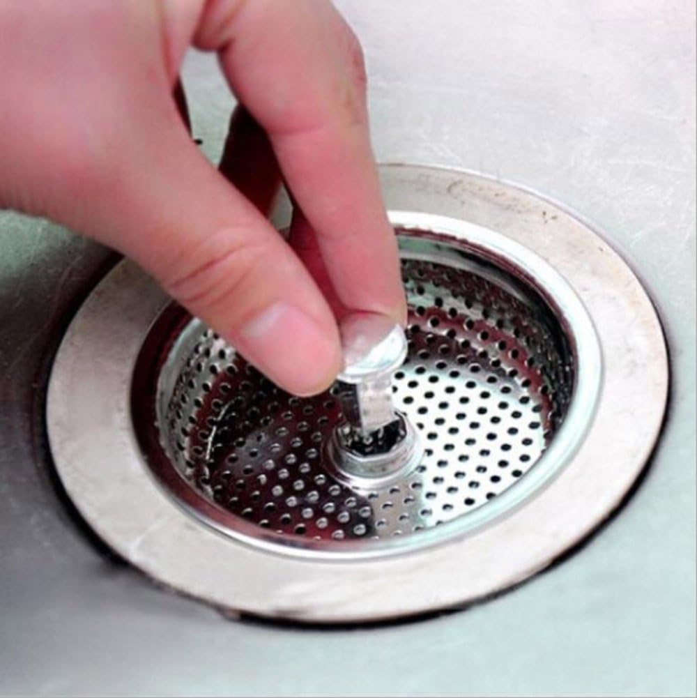 COSMOS Pack of 2 Kitchen Sink Drain Strainer Basket and Stopper