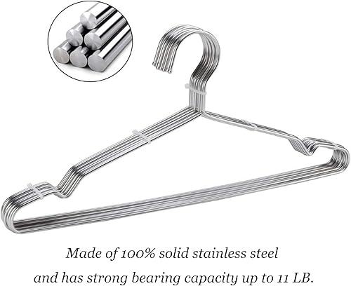 Miniatura 6 de Decohomeforu Paquete de 10 perchas de alambre para ropa, perchas de ropa duraderas, ligeras y delgadas que ahorran espacio, perchas antideslizantes