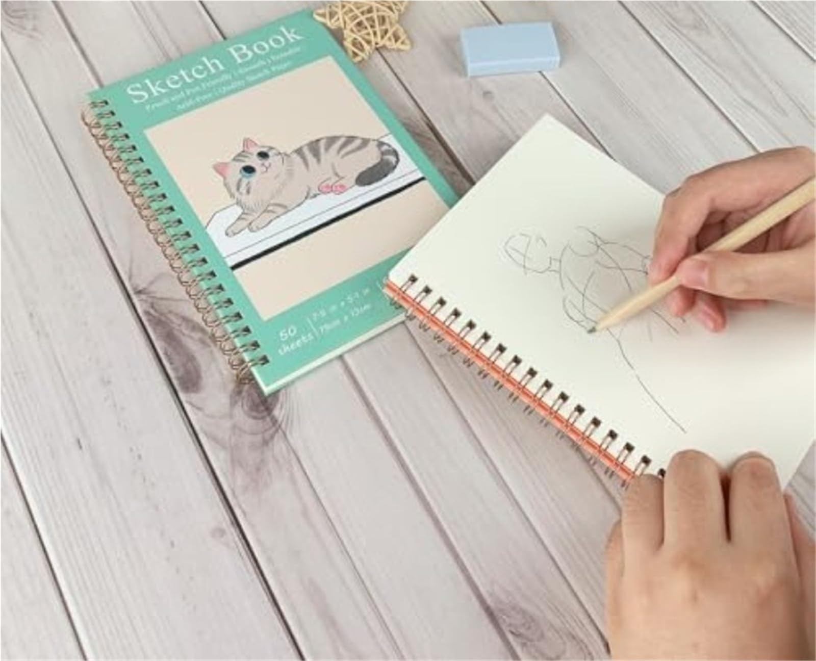 Album Da Disegno Con Rilegatura A Spirale Confezione da 2 mini quaderni for schizzi, 7,5 x 5,1 pollici, rilegatura a spirale con copertina rigida, 50 fogli for blocco, 100 g/m²