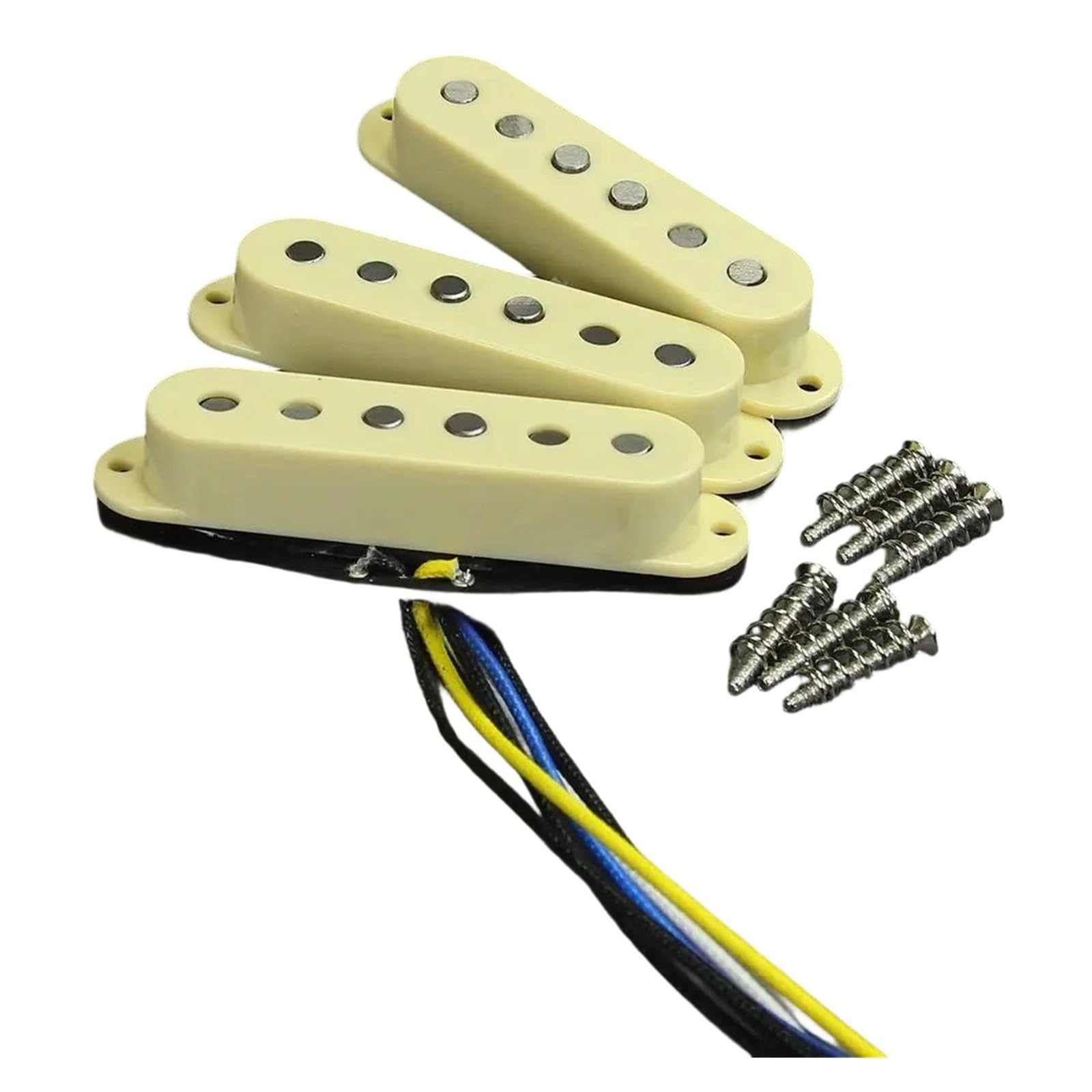 Retro Style Interlaced Alnico 5 Single Coil Pickup Kit 52mm SSS E Gitarre Zubehör(Yellow Set)