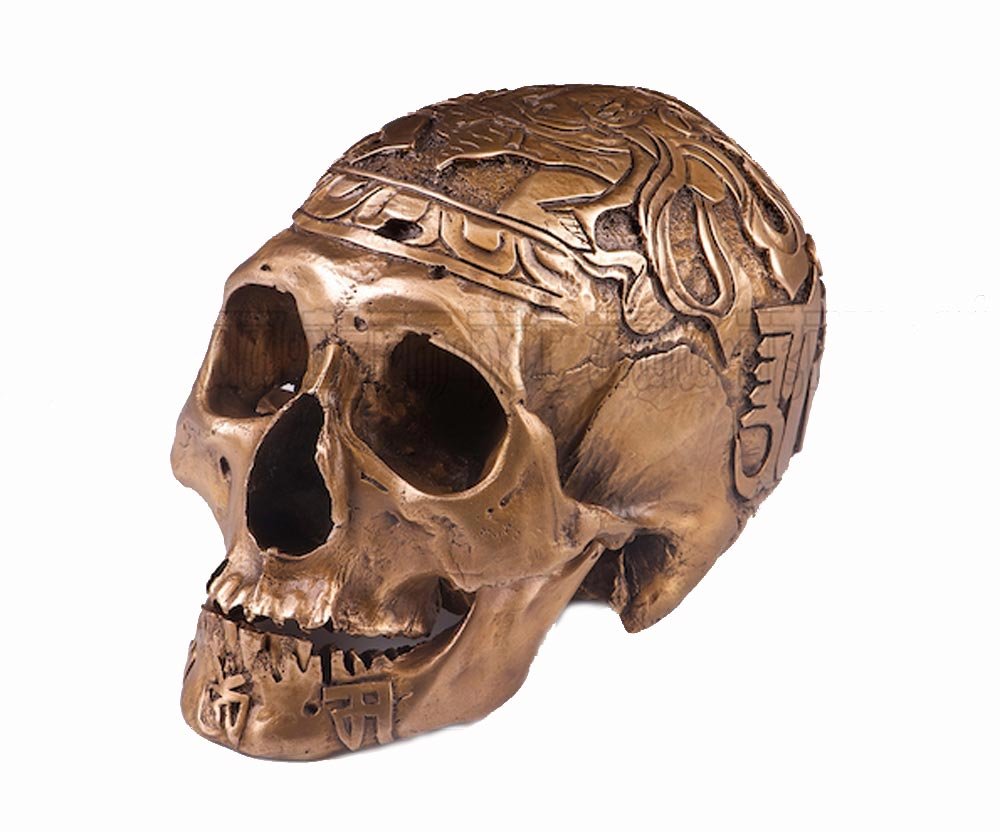 Handmade Fine Bronze Casting 1:1 Kapala Carved Human Skull Tibetan Buddhism Buddha OD95