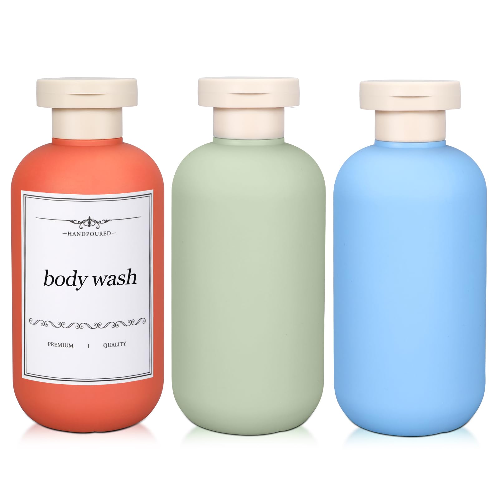 ASEVAT 6.7oz Airtight Plastic Travel Shampoo Bottles, Travel Shampoo and Conditioner Bottles Refillable, Empty Squeeze Bottle, Hand Soap Dispenser for