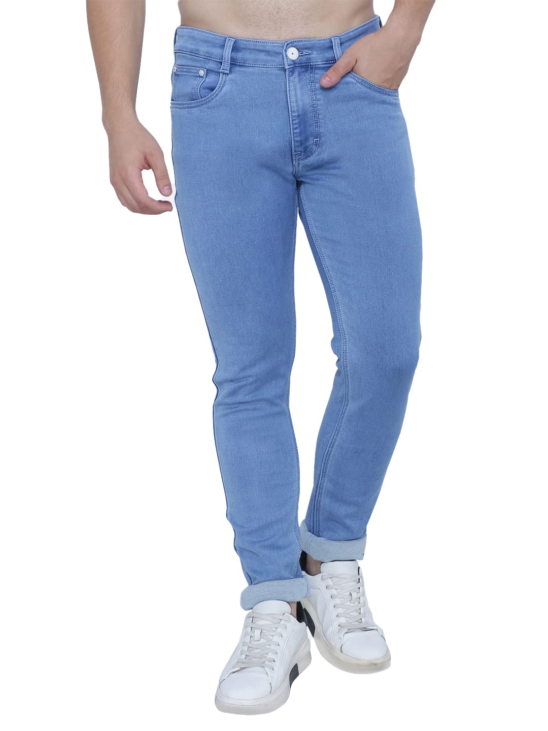 awack Regular Fit Mid Waist Heavy Weight Stretchable Denim Jeans Pant for Men-picture-12