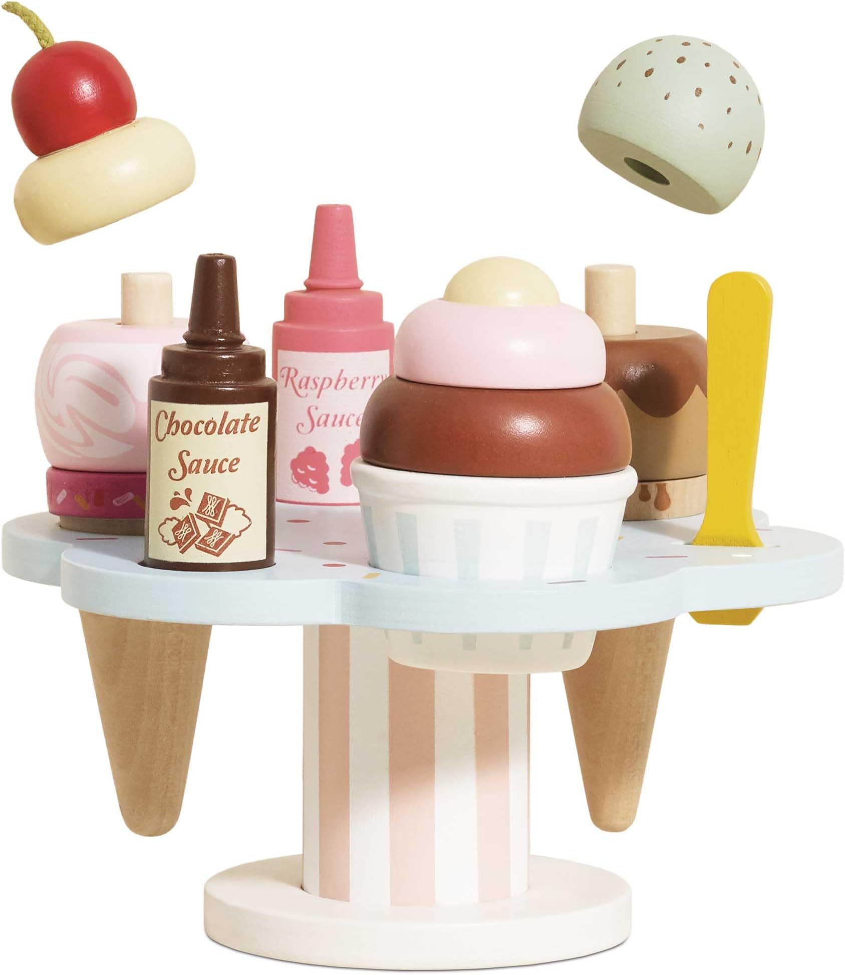 Le Toy Van - Educational Wooden Toy Honeybake Colourful Wooden Carlo's Gelato Pretend Ice Cream Toy | Great Role Play Gifts - 2+ Years, TV310