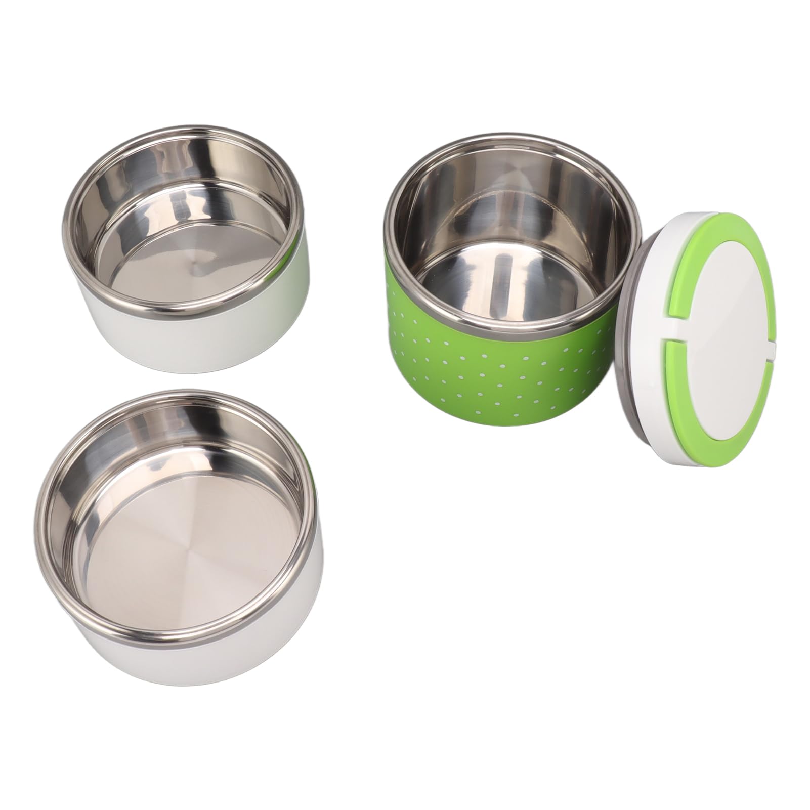 Boîte à lunch Boîte à lunch isotherme empilable en acier inoxydable, anti-fuite, portable, for boîte à lunch de bureau(Green)
