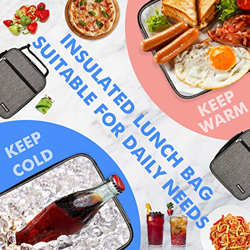 Lunch Box Insulated Lunch Bag - Durable Small Lunch Bag Reusable Adults Tote Bag Lunch Box For Adult Men Women (Dark Gray) #TOP4