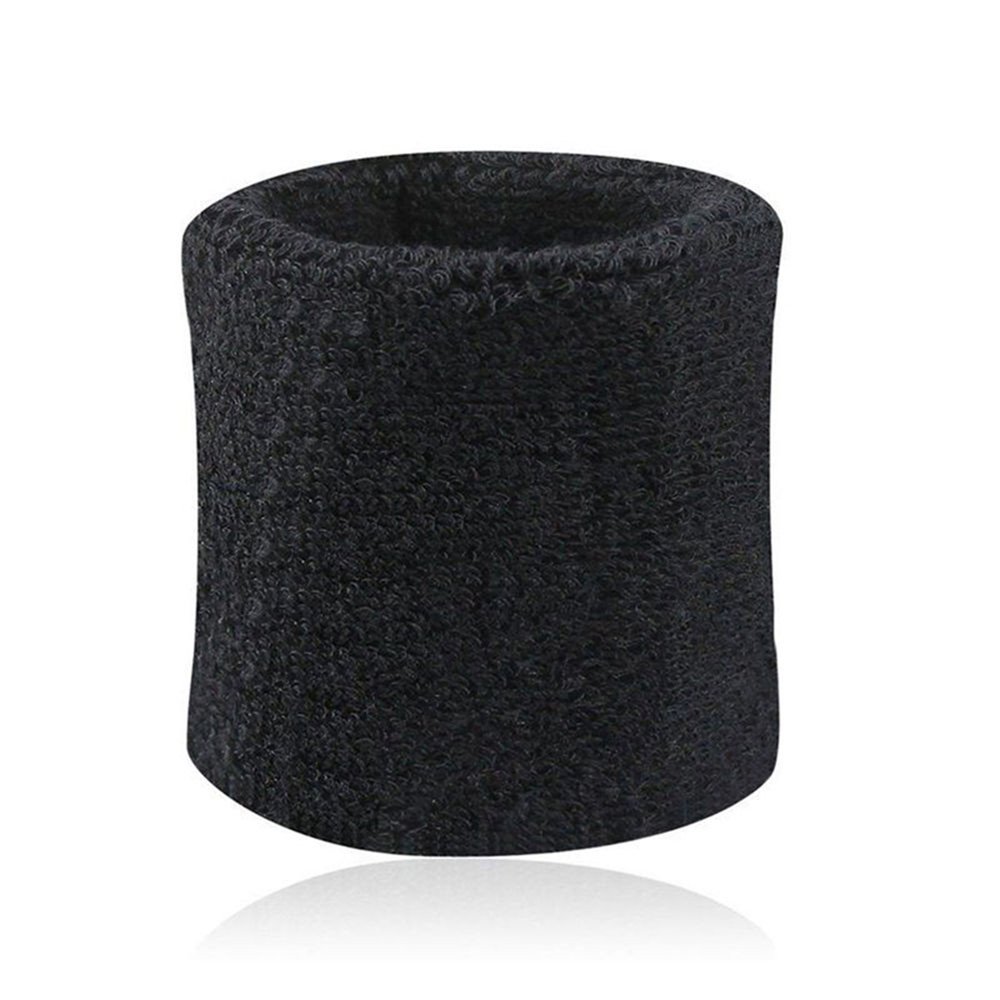 Greenlans 2Pcs Cotton Wristbands Wrist Band Bands Sweatbands Sweat Band for Sport Tennis Black