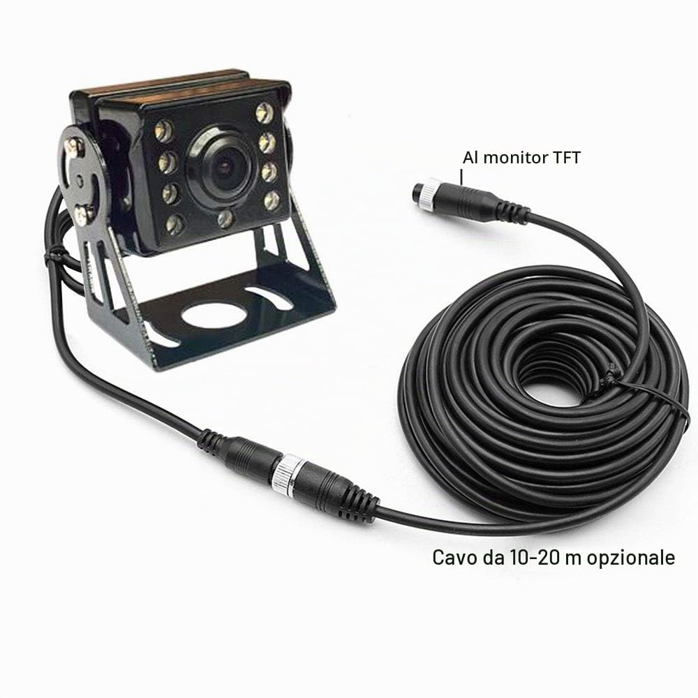 pumpkin1：2×8LED120 ° Ampio Angolo di Visione IR Vison Notturno Telecamera di Parcheggio a Retromarcia Impermeabile con cavo 15M Linea del cavo +7 "TFT LCD HD Car Monitor per Camion /Rimorchio/Camper