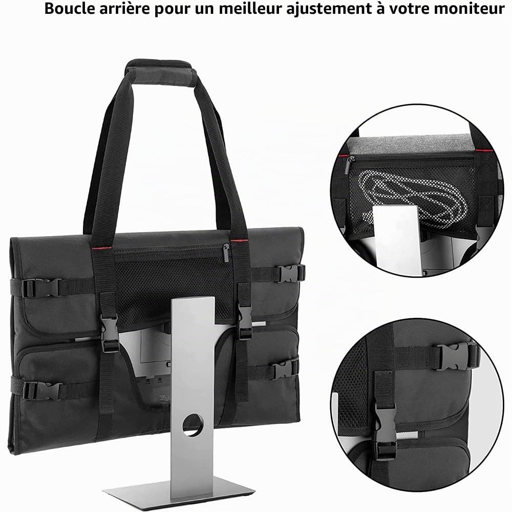 Sac de transport pour écrans LCD de 24 pouces et moniteurs, étui de protection pour moniteur de 24 pouces, noir