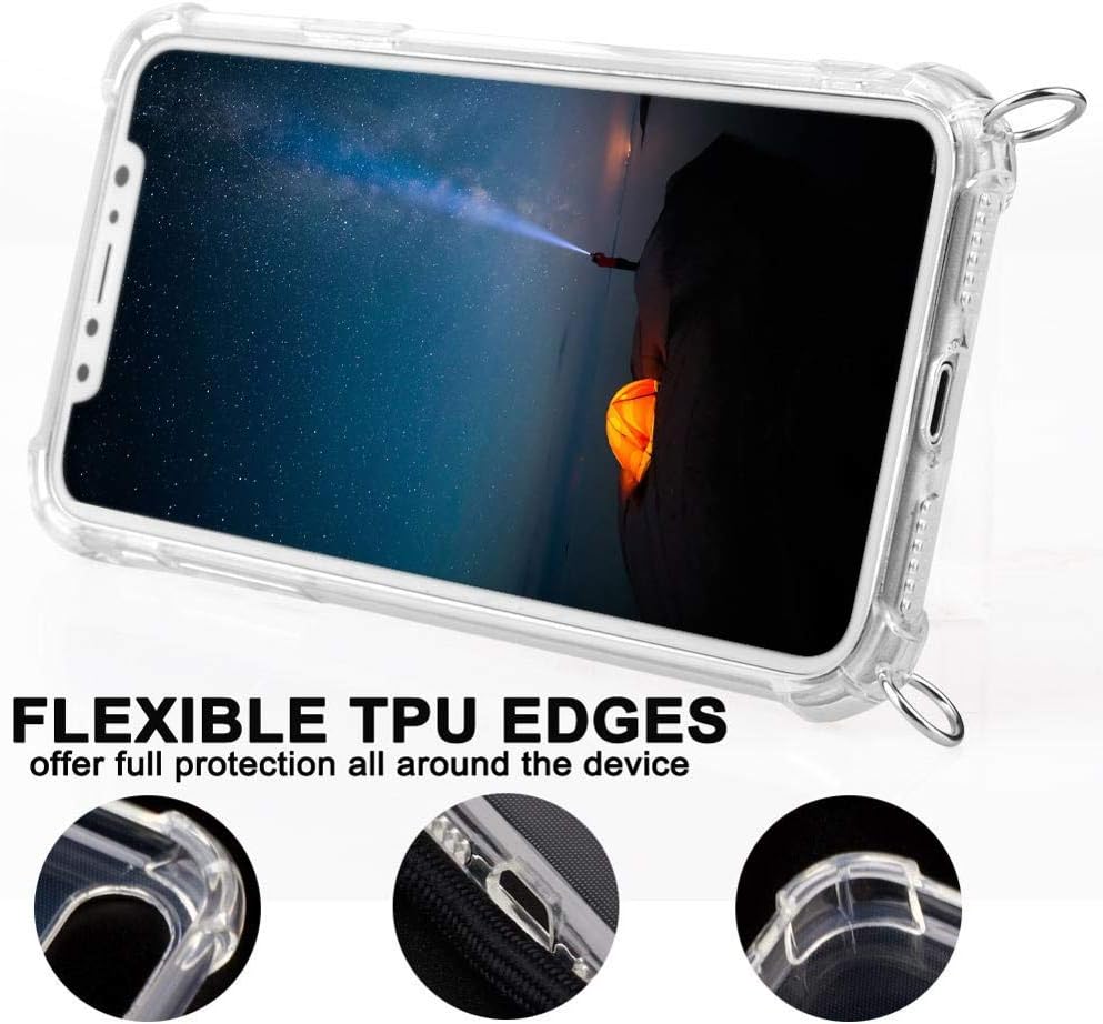 Smartphone Necklace with Transparent Silicon Case for Samsung Galaxy S20 Cover TPU Soft Case with Adjustable Length Lanyard - Image 4