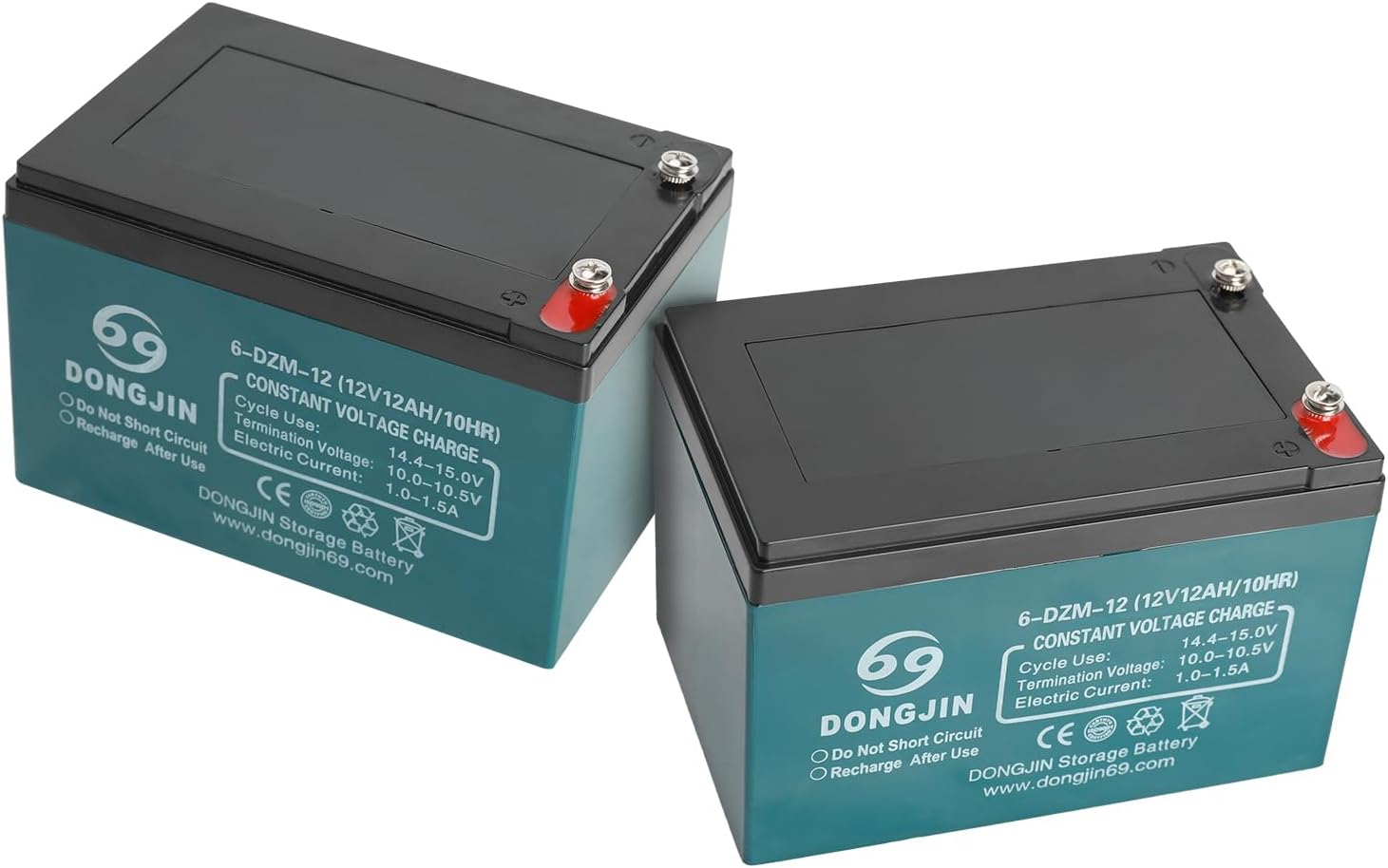 2PCS 12V 12Ah 6-DZF-12 6-DZM-12 Battery Rechargeable Maintenance Free SLA AGM Battery Replacement For 24V Electric Motor Mobility Scooter ATV Quad Bike Dirt Bike Motorcycle Go Kart MX500 MX350 E300