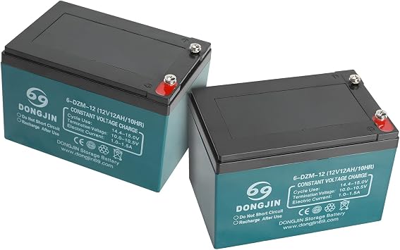 2PCS 12V 12Ah 6-DZF-12 6-DZM-12 Battery Rechargeable Maintenance Free SLA AGM Battery Replacement For 24V Electric Motor Mobility Scooter ATV Quad Bike Dirt Bike Motorcycle Go Kart MX500 MX350 E300