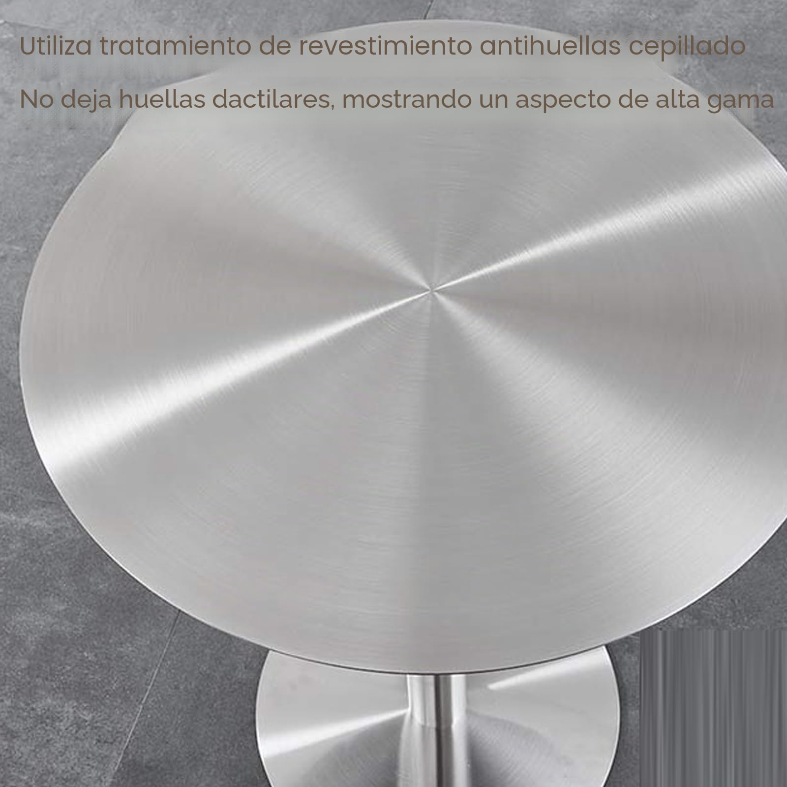 SEIFE Mesa de Comedor Redonda, Mesa Auxiliar de Acero Inoxidable, Mesa de Bar Redonda, Mesa de Bar de bistró Moderna(Round,60cm/23.6)