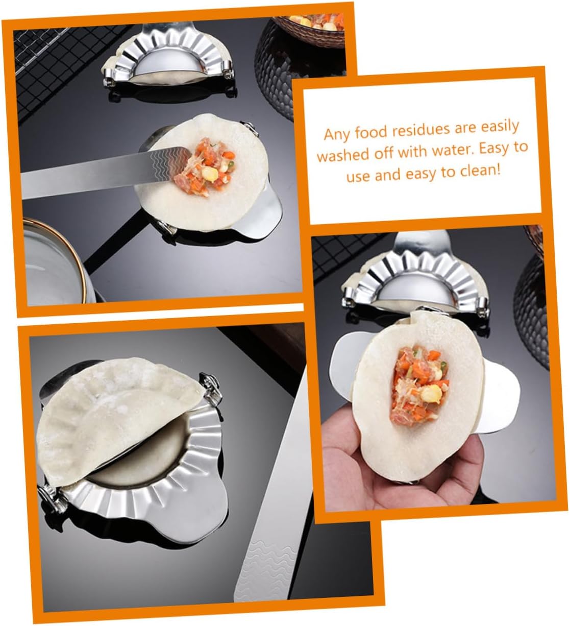 Ciieeo Dumpling Maker Mould Stainless Steel Manual Dumpling Press Dough Cutter Convenient Kitchen Tool and Wontons Suitable for Family Use