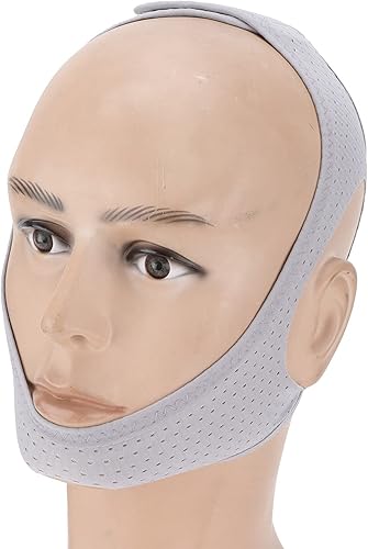 Correas de mandíbula para dormir, correa ligera para ronquidos, correa de barbilla para detener los ronquidos con material de malla para corrección