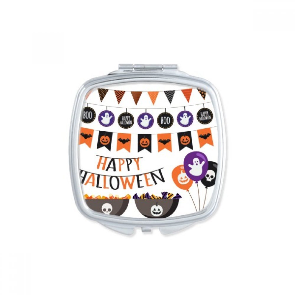 Miroir compact Halloween de poche avec fantôme mignon pour maquillage