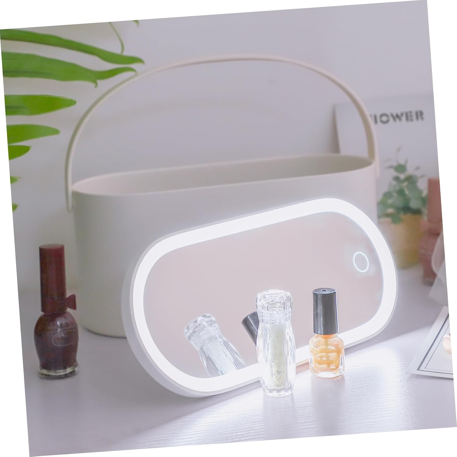 Makeup Organizer Case with Led Lighted Mirror Portable Cosmetic Storage Box for Travel and Business Trips for