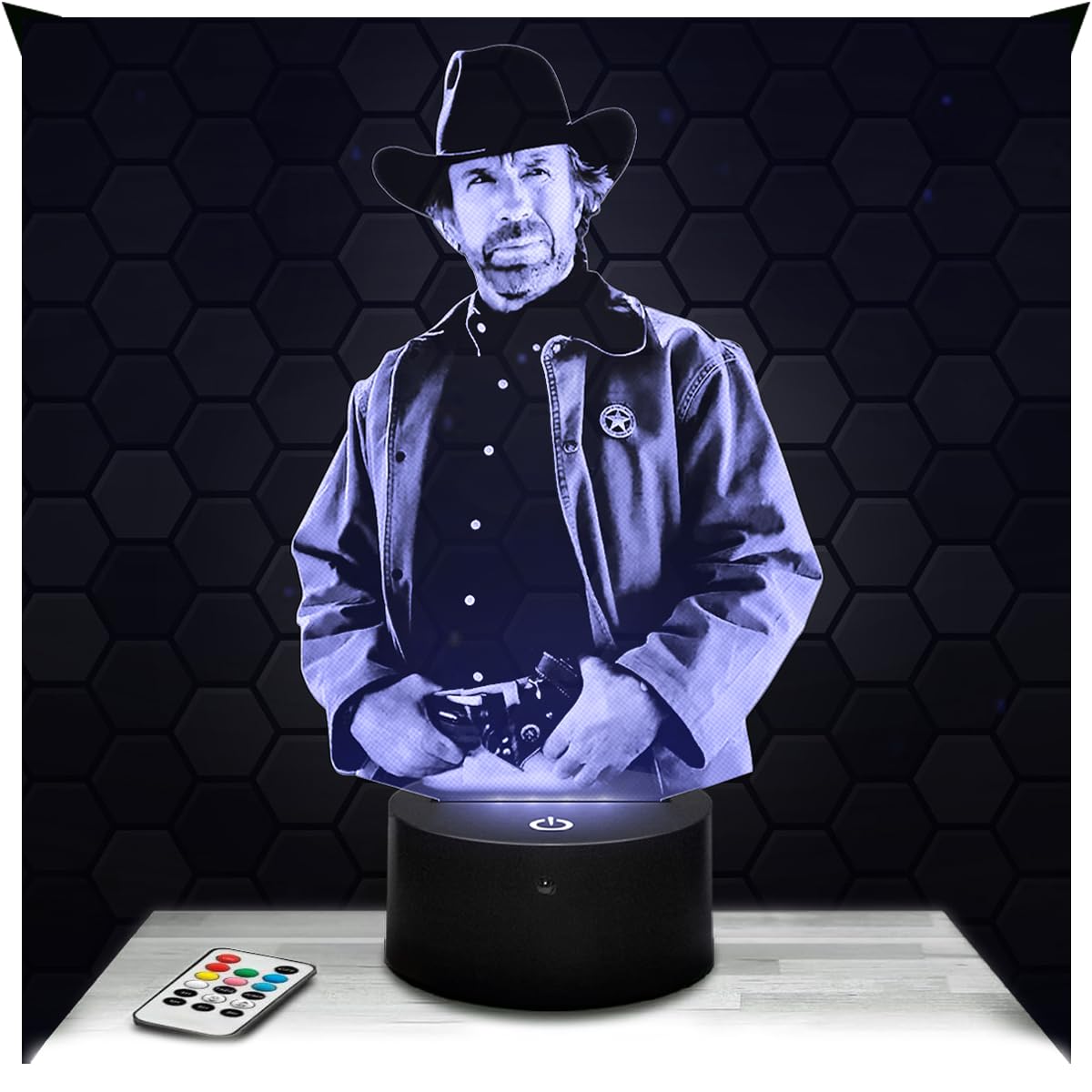 Lampephoto.fr - Walker Texas 3D Lamp, Night Light 3D LED Illusion Lamp, Film Series, Gift idea for Boy's and Girl's Room, Night Light for Children's and Adult's Bedroom, Original Christmas, Gift