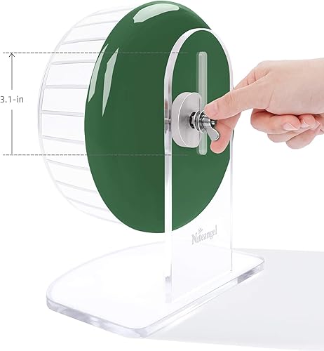 Vista 107 de Niteangel - Ruedas de ejercicio supersilenciosas para hámster, con soporte ajustable, para ratones, jerbos u otros animales pequeños Rosado