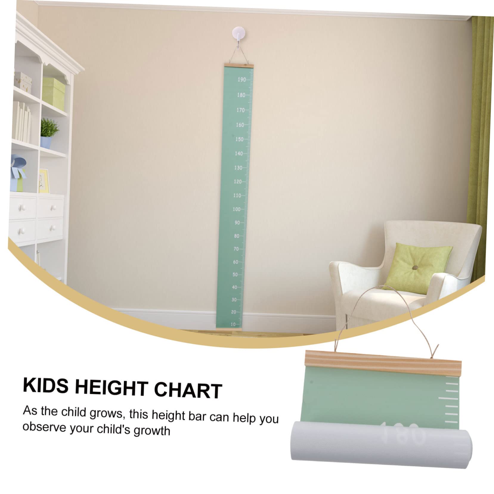 4piezas Regla De Crecimiento Infantil Para Decoración De Pared Medidor De Colgante Para Chart De Crecimiento Para Habitaciones Infantiles y Guarderías Avocado