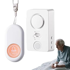 Alarmas de cama para ancianos, alerta inteligente inalámbrica para mesita de noche, dispositivo de llamada de noche de ahorro de energía para adultos mayores, niños, dormir por la noche