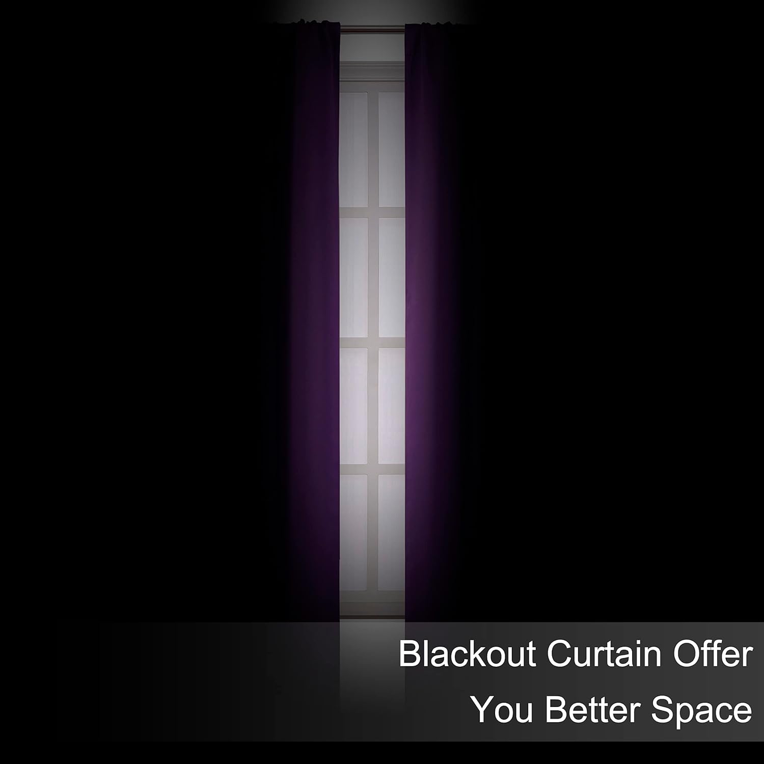 LEMOMO Purple Blackout Curtains/52 x 95 Inch/Set of 2 Panels Rod Pocket Room Darkening Curtains for Bedroom