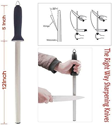 Miniatura 4 de Varilla afiladora de cuchillos profesional de acero al carbono con diamante de 10 pulgadas  Cocina, hogar o caza  Master Chef, Hunter o Home Gourmet