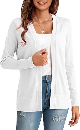 LIENRIDY Women's Cardigans Lightweight Long Sleeve Open Front Sweater Cardigan, S-XL