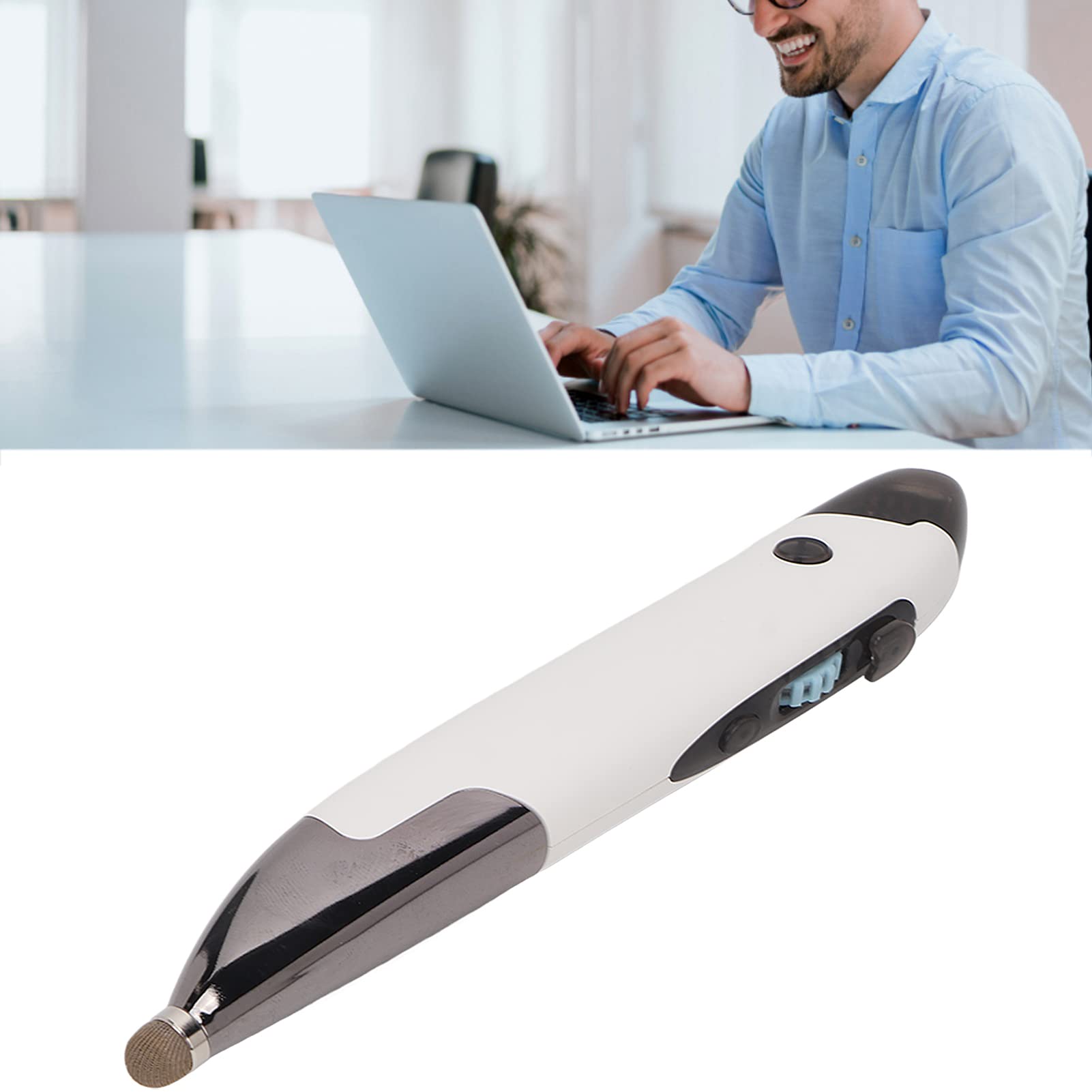 Fockety Mouse Tascabile Ottico Wireless USB da 2,4 GHz Mouse Ottico Digitale Regolabile 800/1000/1200/1600 DPI Mouse Ergonomico con Scrittura a Mano Mini Air Mouse per PC Laptop Notebook