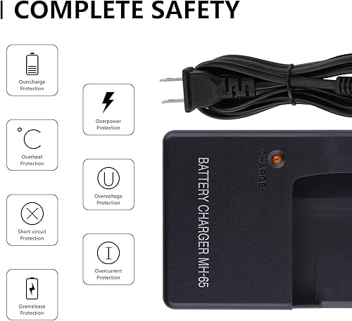 Miniatura 7 de Cargador rápido MH-65 para batería Nikon EN-EL12 Coolpix S31 S70 S80 S610 S610C S620 S630 S640 S710 S800c S1000 S1100 S1200 S3100 S66 S 6100 S6150