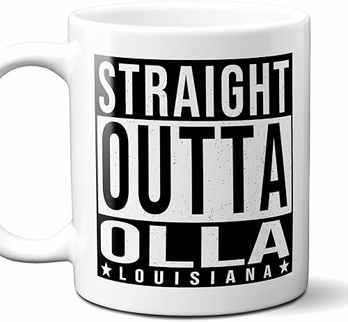 Miniatura 1 de Straight Outta Olla Louisiana (LA) Souvenir Coffee Mug. Funny, I Love City Gift For Men Women Birthday Mothers Day Fathers Day Christmas. 11 Ounces.