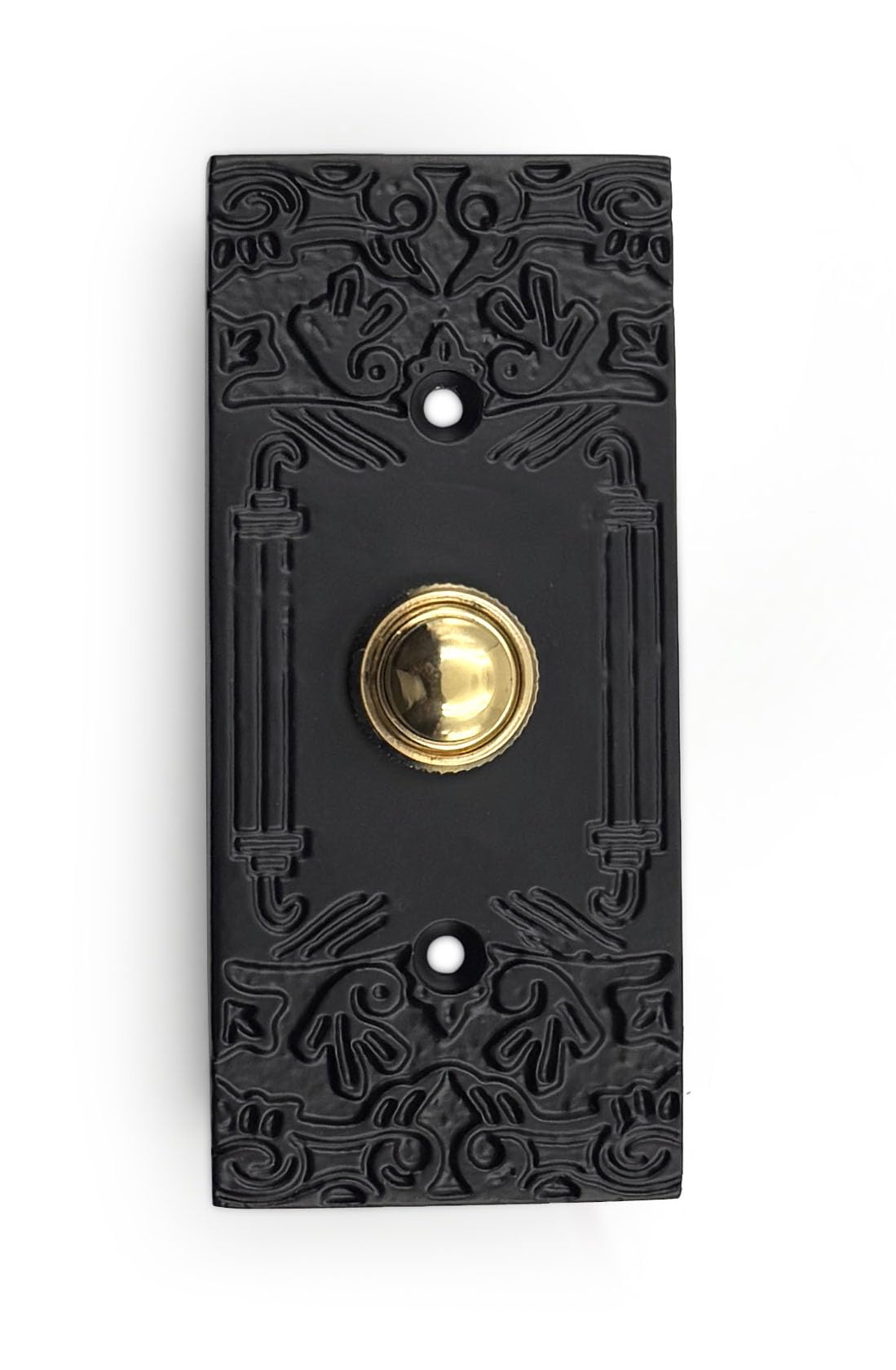 A29 Iron Push Button Doorbell, Black Powder Coat