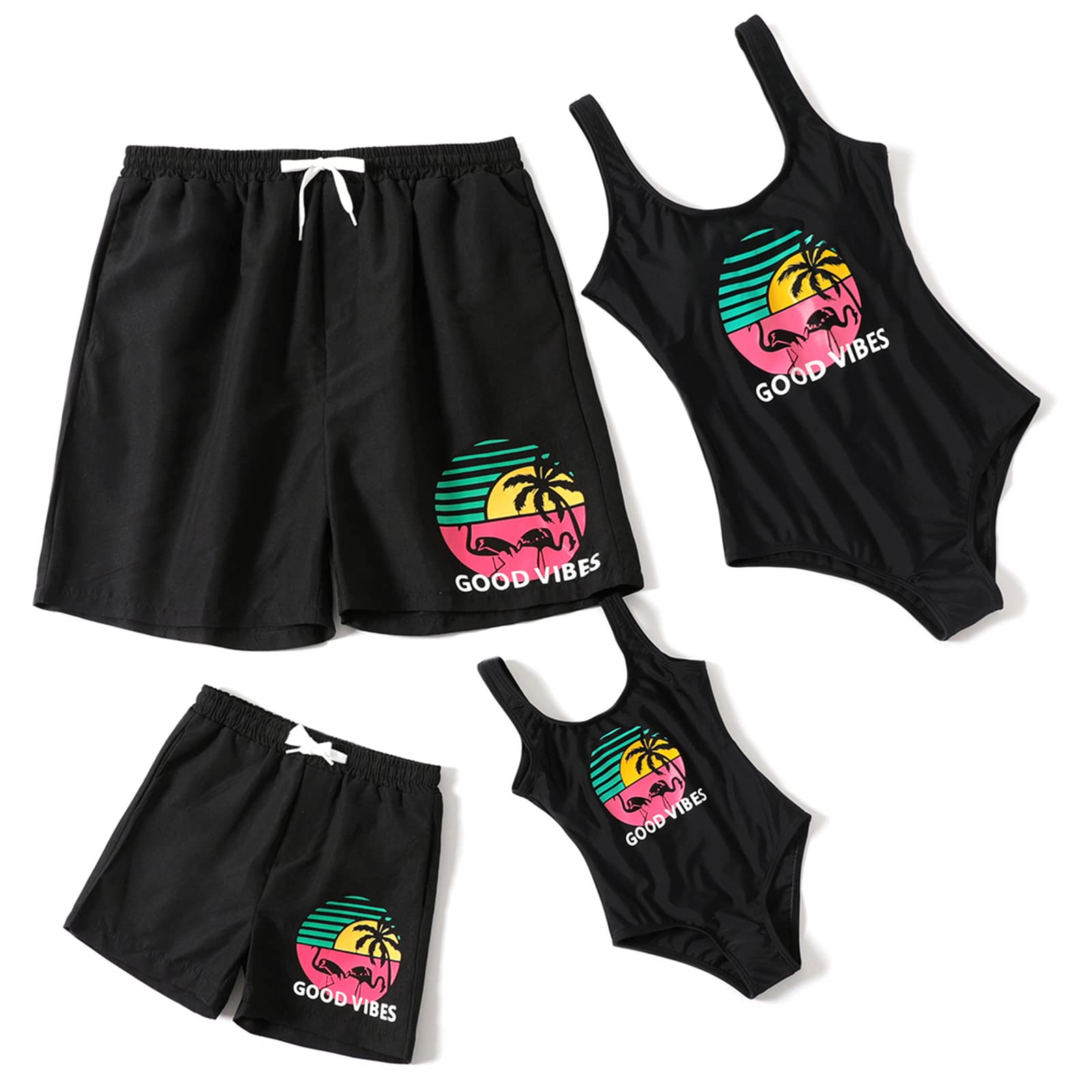IFFEI Mommy and Me Matching Swimwear One Piece Mother Daughter Monokini Bathing Beach Wear Girls: 8-9 Years