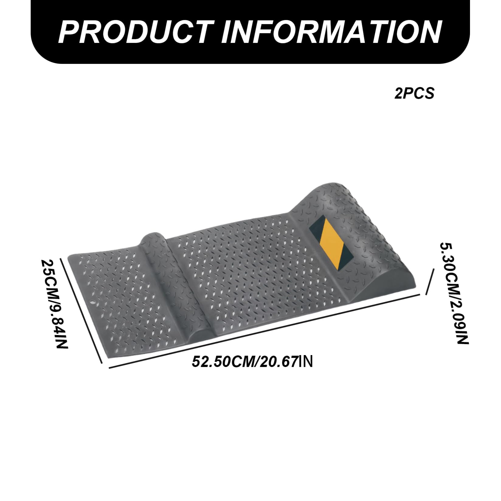 2 pièces Tapis de stationnement de Garage antidérapant Robuste renforcé PP Aide au stationnement Garage 21x10x2 Pouces butée Roue Gris foncé pour la Plupart des véhicules, Tapis