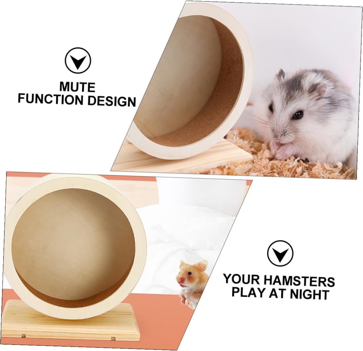 Wooden Silent Hamster Running Wheel Large Small Pet Sports for Chinchillas Guinea Pigs Gerbils Exercise and Mental Well-Being