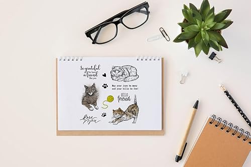 Miniatura 3 de Sellos transparentes de gato para hacer tarjetas, palabras de animales, sello de goma transparente, sellos de patas de gato para decoración de