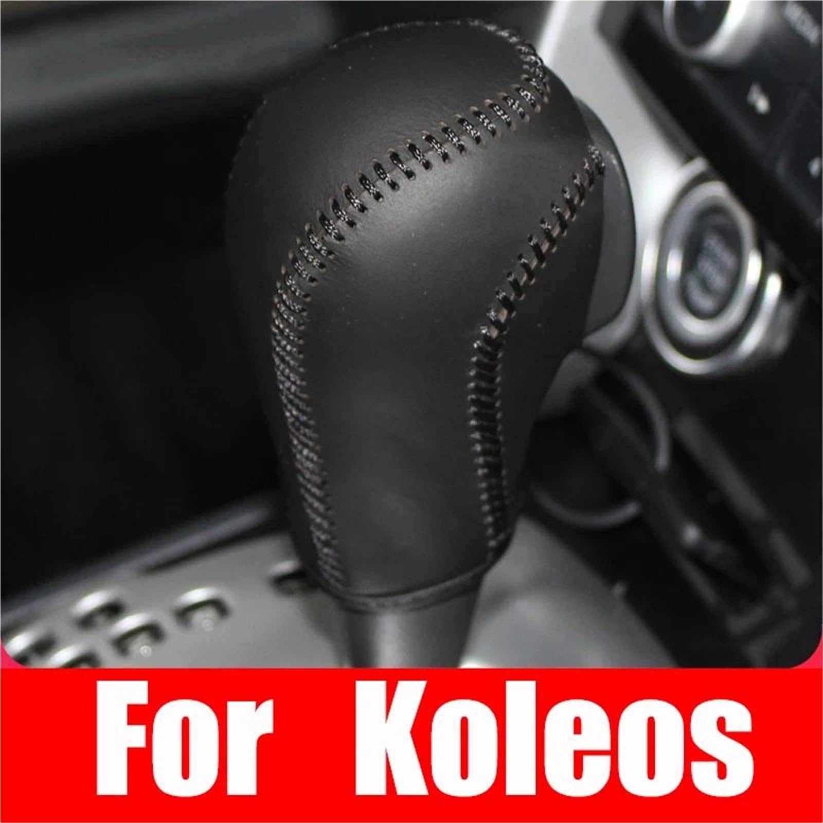 skórzana dźwignia zmiany biegów Osłony dźwigni zmiany biegów pasujące do Renault Koleos Samsung QM6 2009 2016 ze skóry naturalnej(Red)