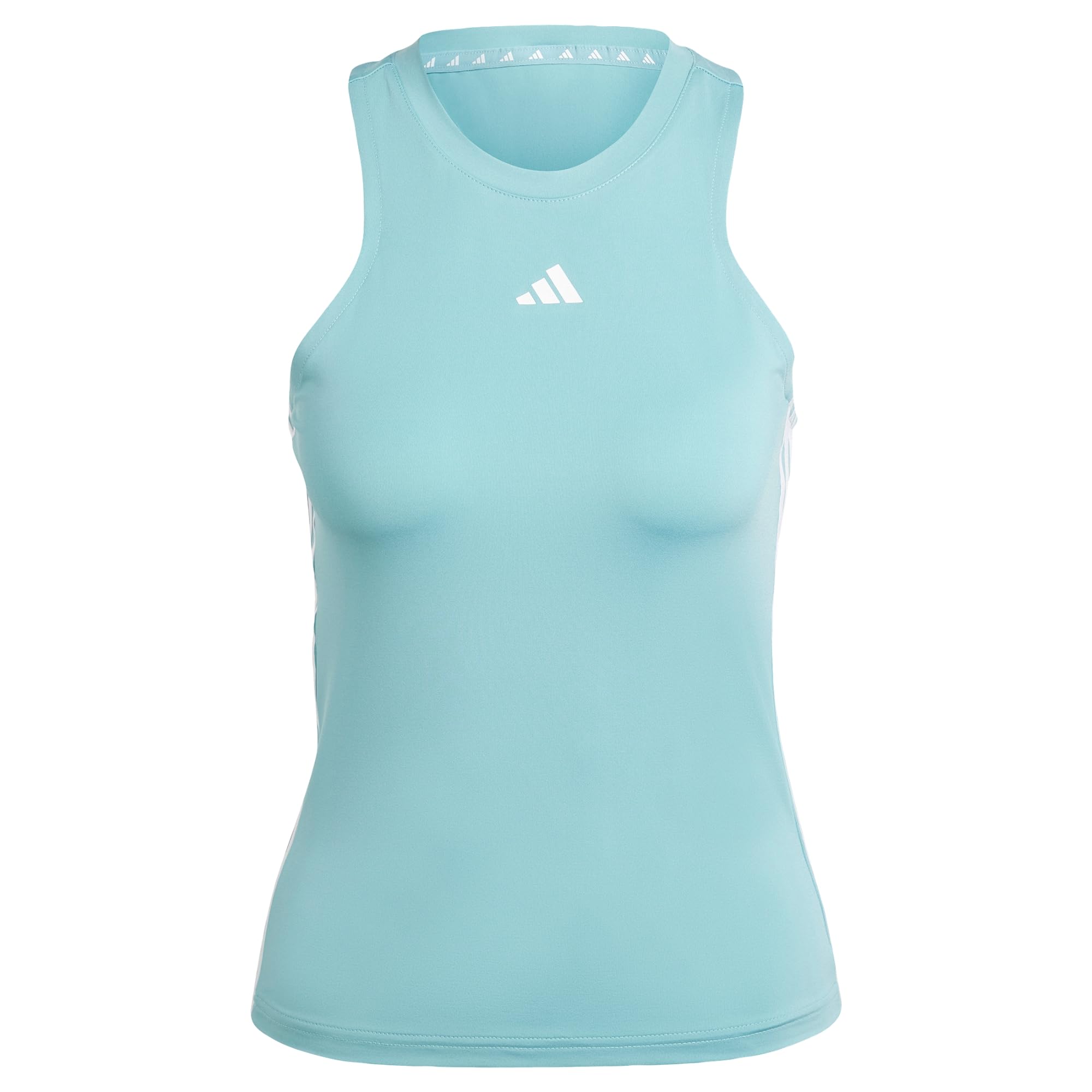 adidas Women's AEROREADY Train Essentials Regular 3-Stripes Tank Top, Mint ton/White, XL