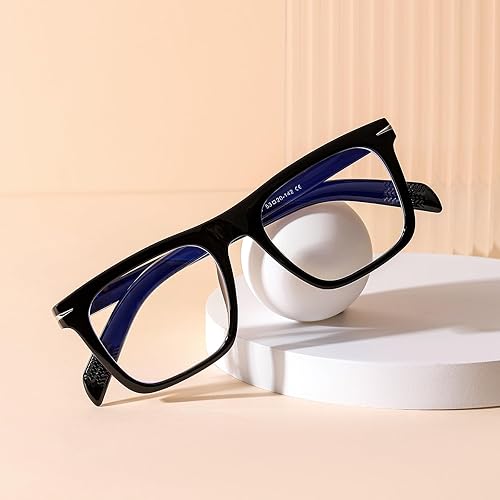 Miniatura 5 de Gleyemor Lentes de luz azul para hombres y mujeres, marco cuadrado de moda, lentes de bloqueo de luz azul, lentes para computadora