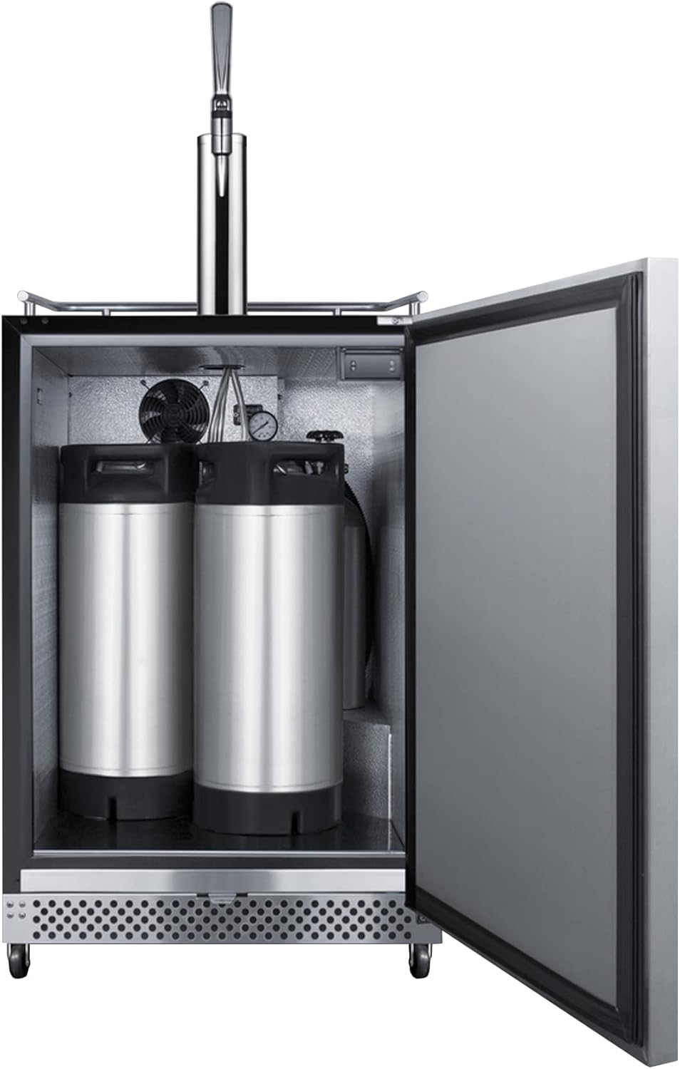 Summit Appliance SBC696OSNCF 24" Wide Built-In Outdoor Nitro-Infused Coffee Kegerator, Weatherproof, Full-sized Coffee Dispenser, Automatic Defrost, Digital Thermostat, Casters, Open Door Alarm
