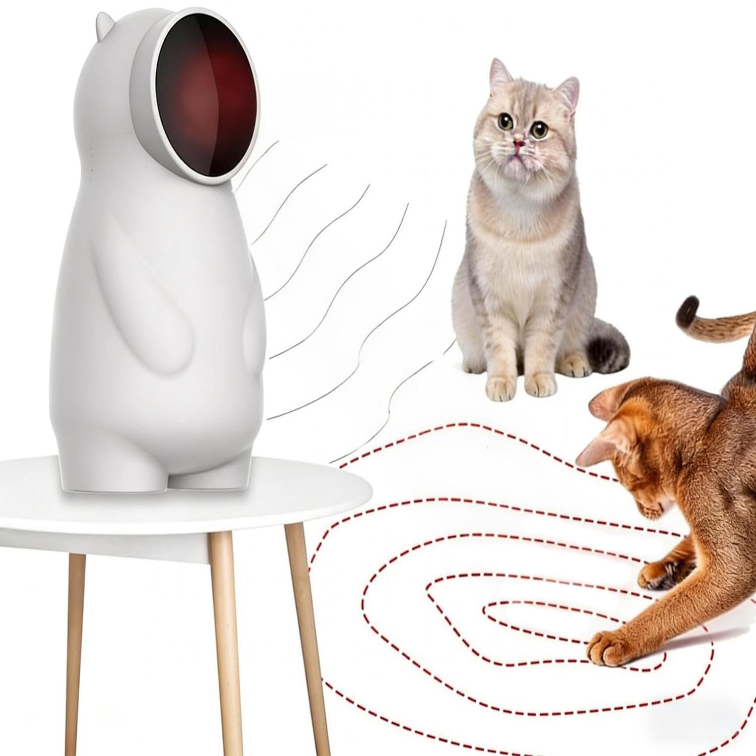 Giochi per gatti,Giocattolo LED Automatico per Gatti Attivato dal Movimento, Ricaricabile, Giocattolo Interattivo per Gatti Indoor/Gattini/Cani,USB Ricaricabile Funzione