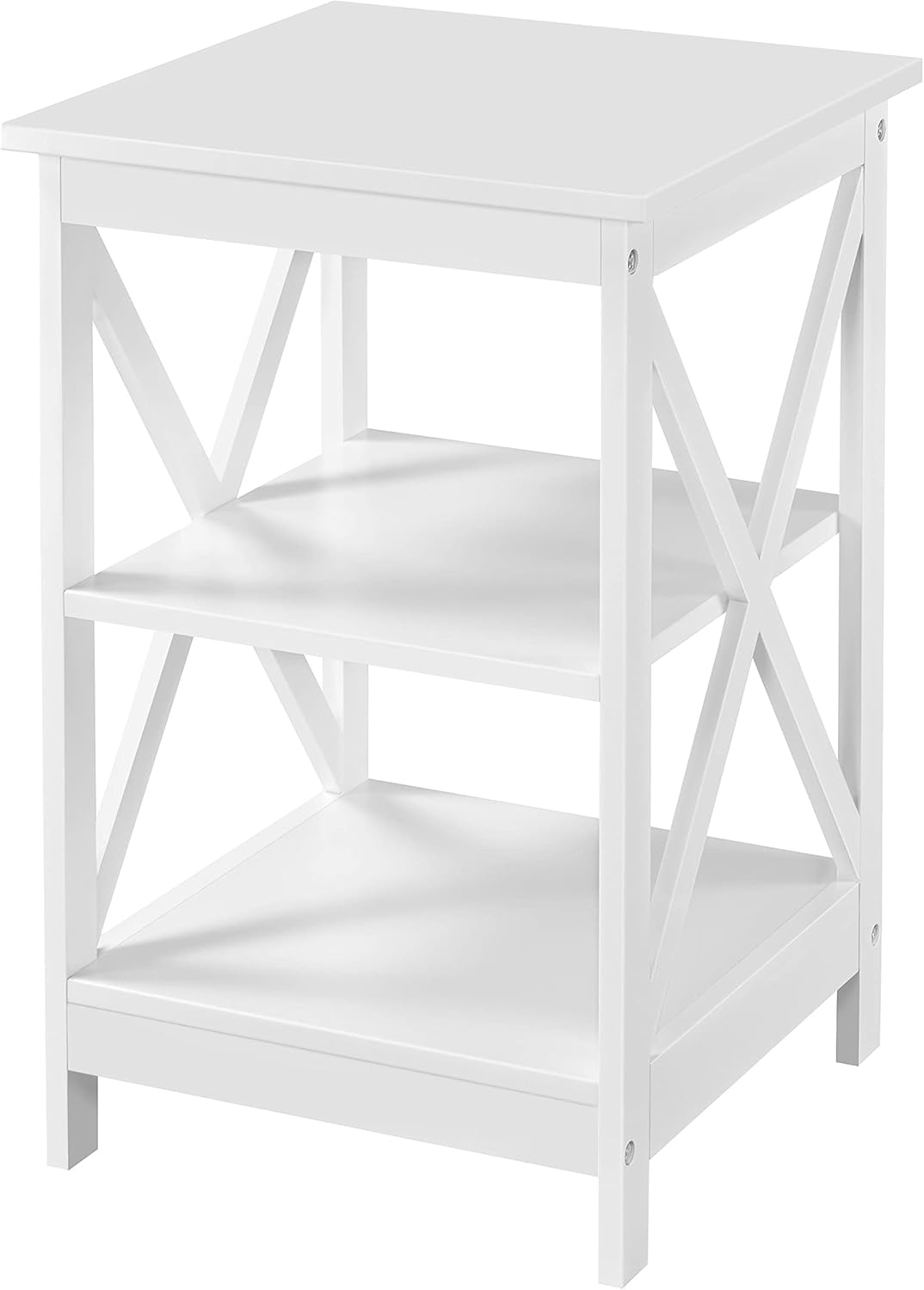 Yaheetech 3 Tier XShaped End Table Storage with Two Open
