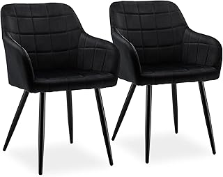 CLIPOP Black Dining Chairs Set of 2 Velvet Up...,