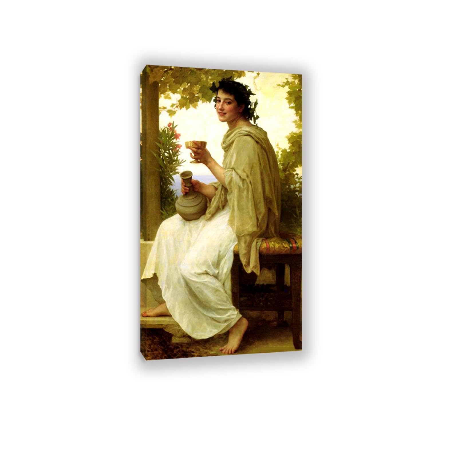 RXNHGJDS William-Adolphe Bouguereau Wall Art Bacchante Fine Art Portrait Wall Painting Aesthetic Wall Decor for Living Room Bedroom Bathroom Home Decor 145x80cm Inner frame